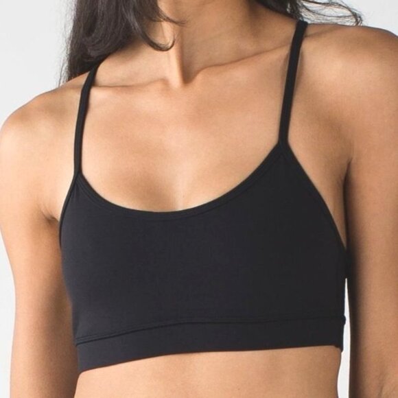 Lululemon Flow Y Bra Sz 8 In Black - Picture 1 of 7